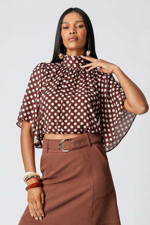 Blusa Balonê Com Gola Alta