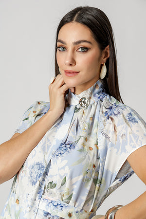 Blusa Moulet Estampada Transpassada