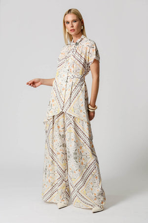 Blusa Moulet Estampada Transpassada