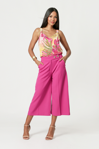 Blusa Decote V Estampada - SOL 4087
