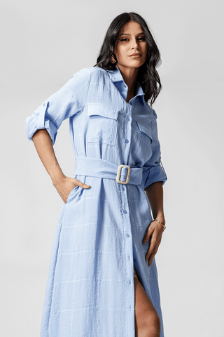 Camisa con bolsillos delanteros - AZUL CLARO