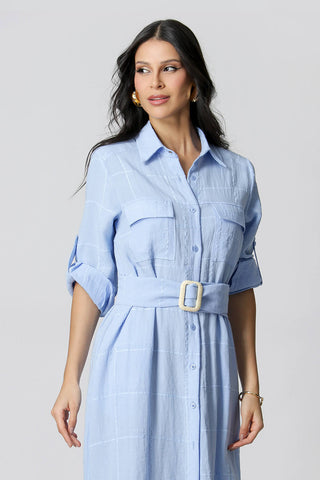 Camisa con bolsillos delanteros - AZUL CLARO