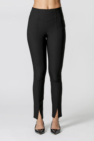 Pantalones con aberturas y corte delantero - NEGRO