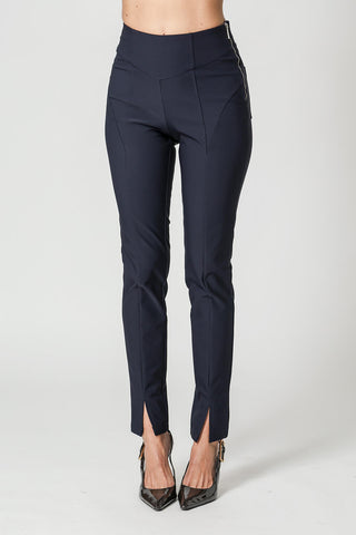 Pantalones con aberturas y abertura delantera - AZUL MARINO