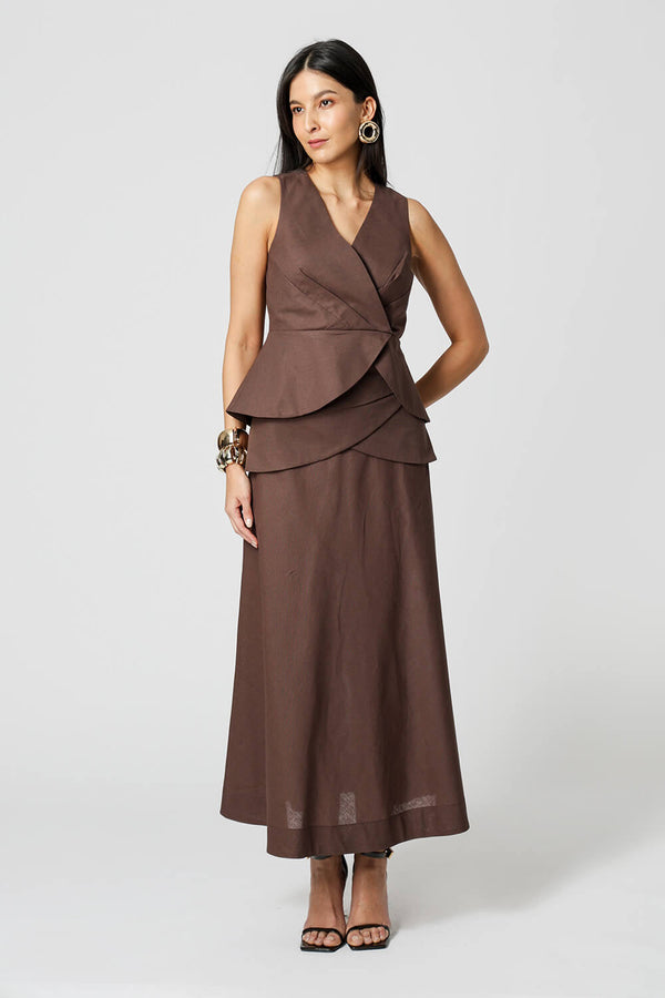 Blusa Transpassada Com Pala Assimétrica