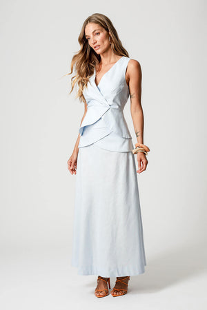 Blusa Transpassada Com Pala Assimétrica