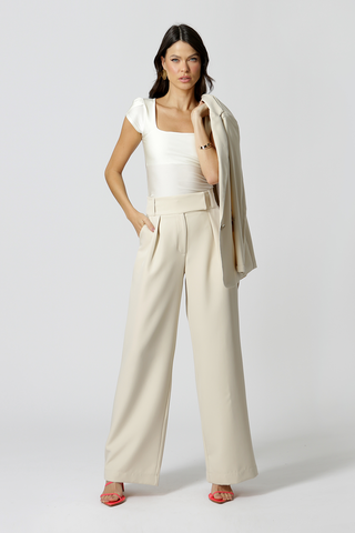 Blusa De Malha Metalic Com Manga Tulipa - OFF WHITE