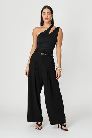 Blusa Franzida Ombro Único - PRETO 1