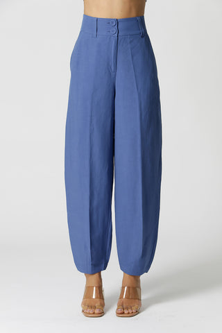 Calça Balloon Em Linho - JEANS