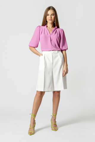 Blusa Gola De Babado - LILAS CLARO