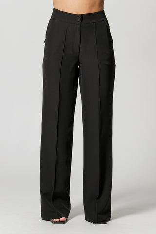 Calça Pantalona Com Vinco - PRETO 1