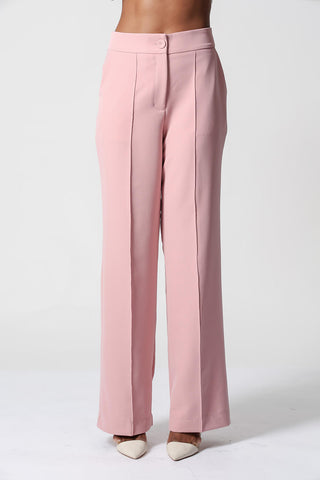 Calça Pantalona Com Vinco - ROSE