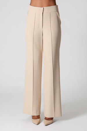 Calça Pantalona Com Vinco