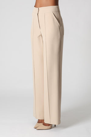 Calça Pantalona Com Vinco