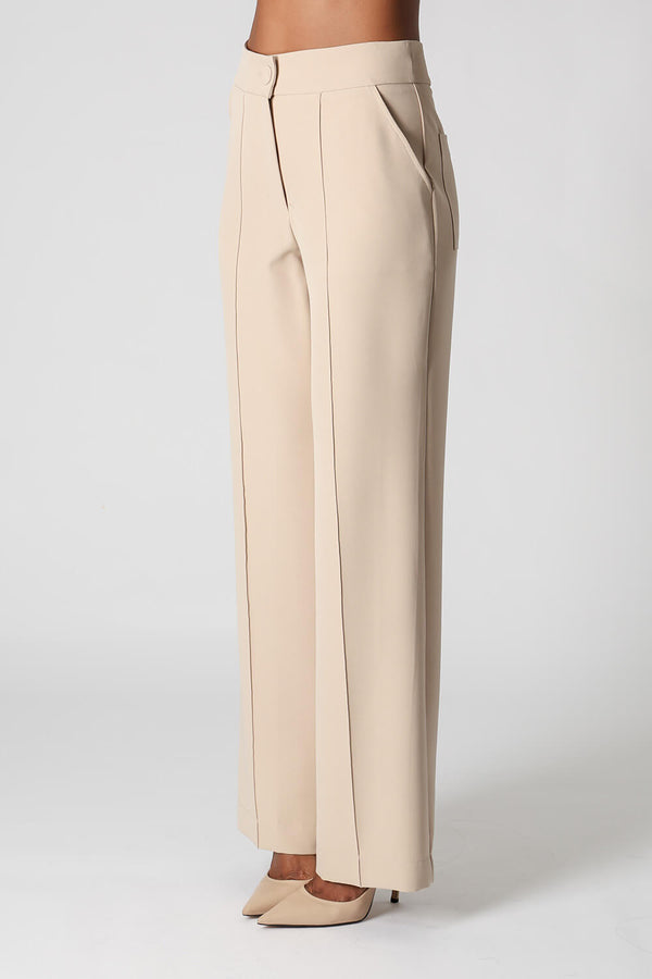 Calça Pantalona Com Vinco