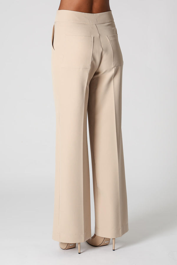 Calça Pantalona Com Vinco