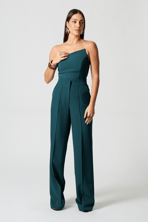 Calça Pantalona Com Vinco
