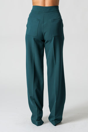Calça Pantalona Com Vinco