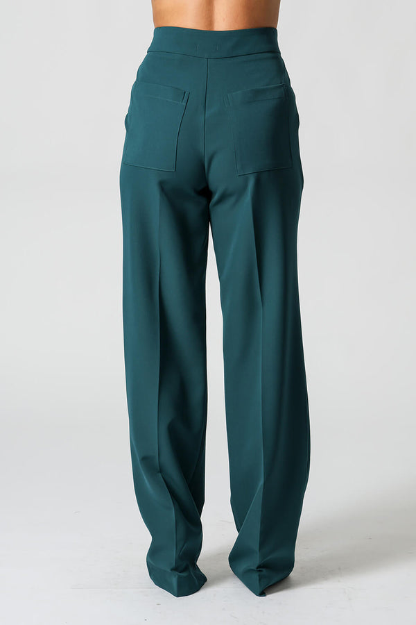 Calça Pantalona Com Vinco