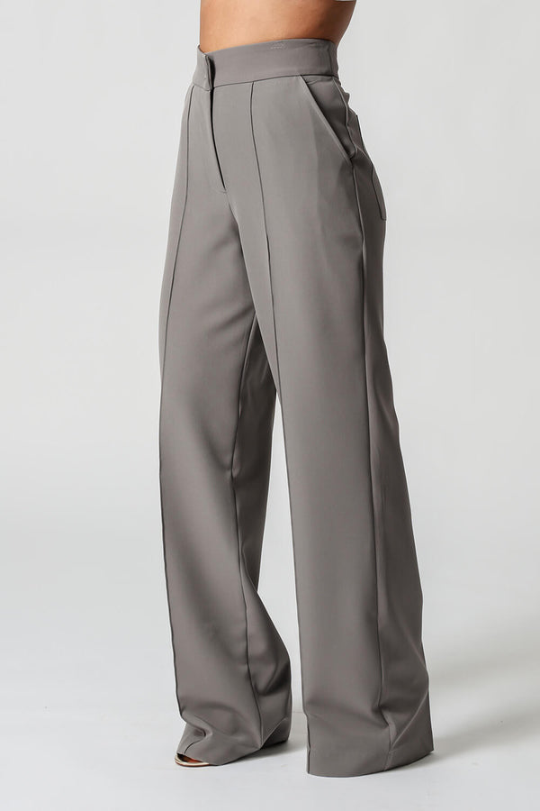 Calça Pantalona Com Vinco
