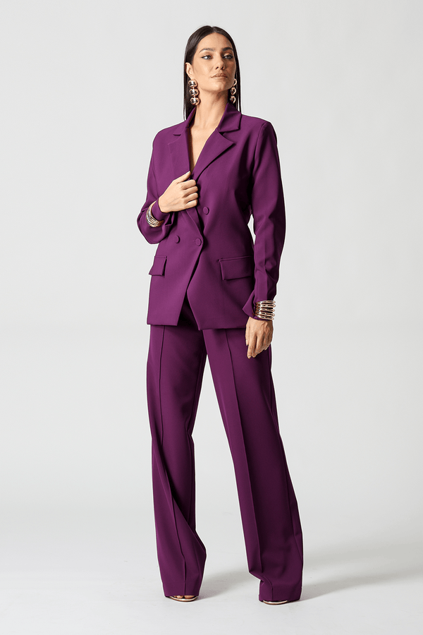 Calça Pantalona Com Vinco