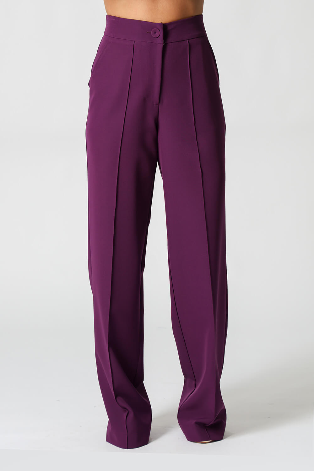 Calça Pantalona Com Vinco