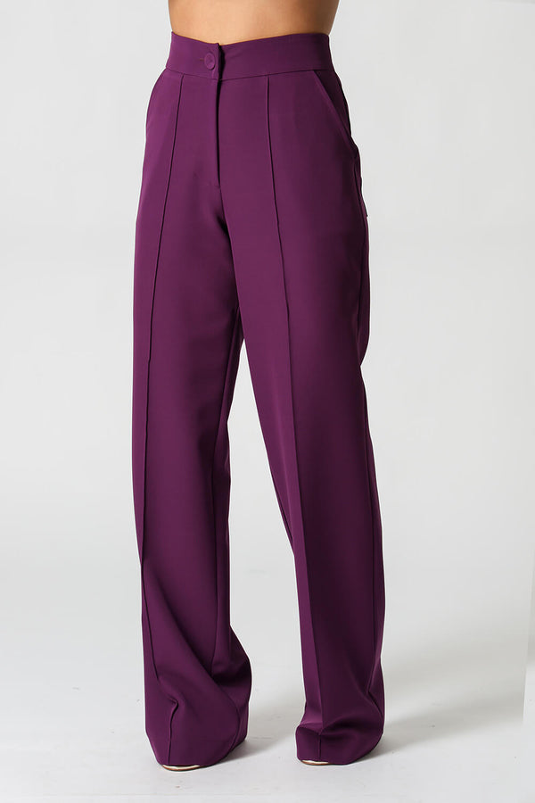 Calça Pantalona Com Vinco