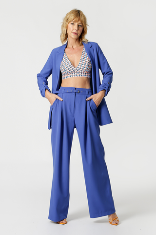 Calça Pantalona Cinto Fino - AZUL KLEIN