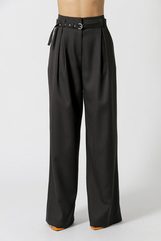 Calça Pantalona Cinto Fino - PRETO