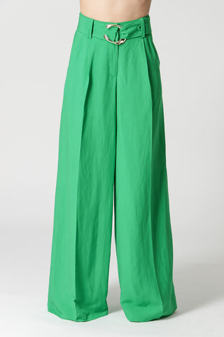 Calça Pantalona Linho Com Cinto - BANDEIRA