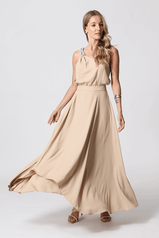 Vestido de un solo hombro con diamantes de imitación - ARENA