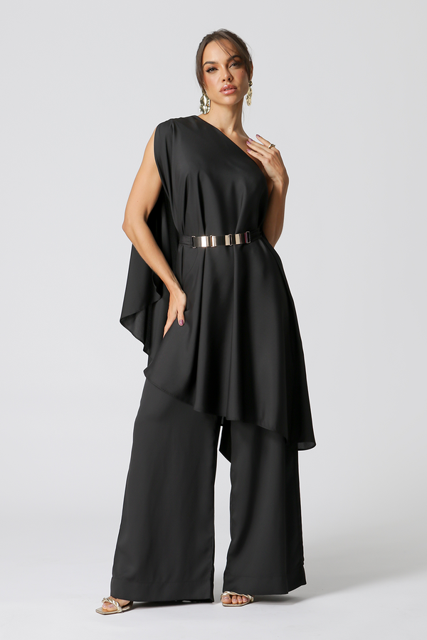 Calça Pantalona Crepe Fluído