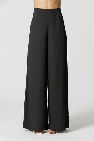 Pantalones de pierna ancha - NEGRO
