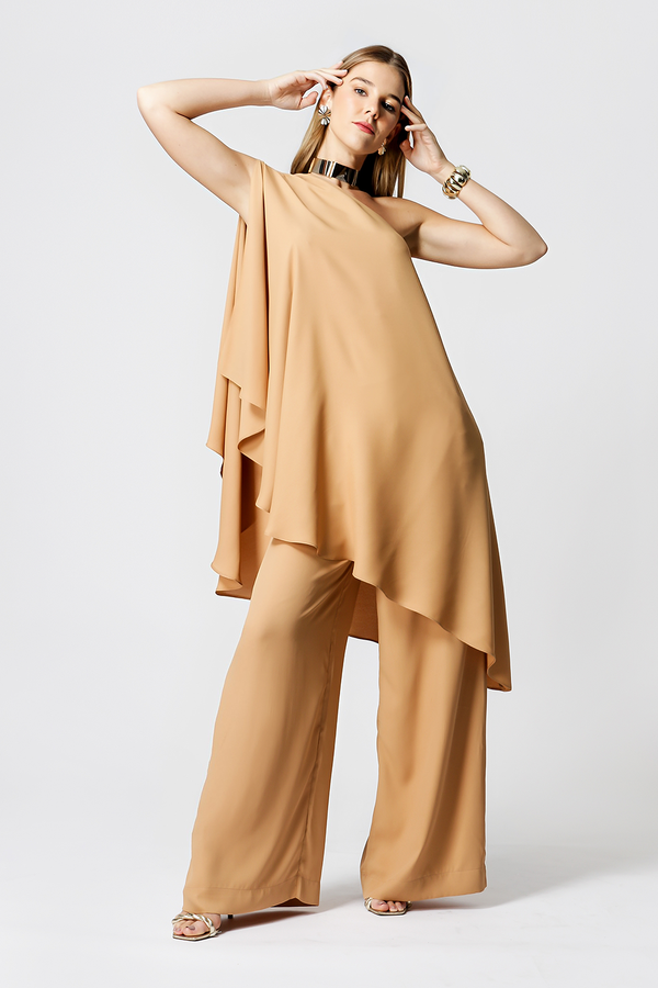Calça Pantalona Crepe Fluído