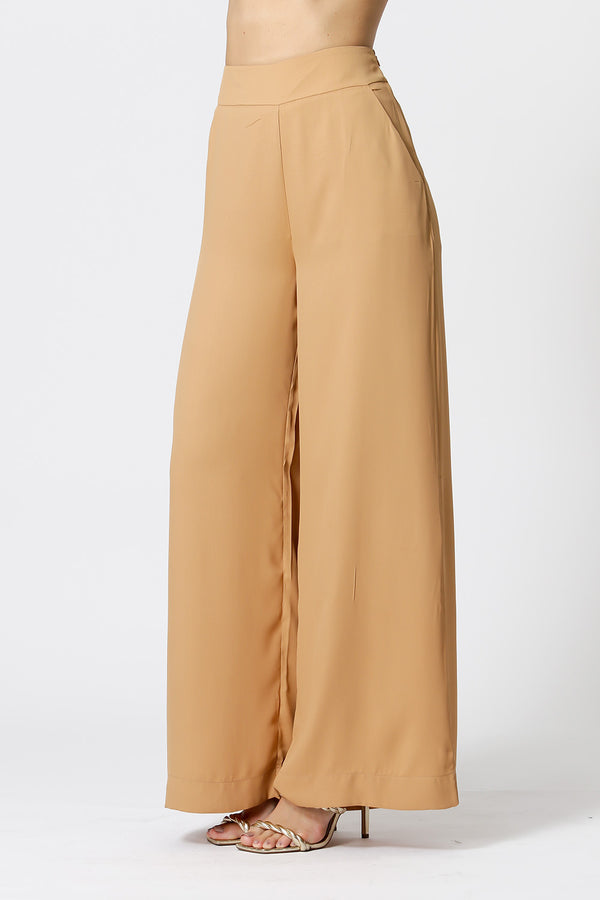 Calça Pantalona Crepe Fluído
