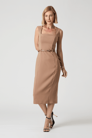 Vestido tubo con cinturón - FENDI 1