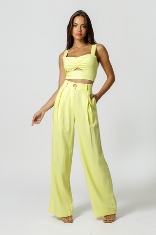 Top Decote Com Metal - AMARELO