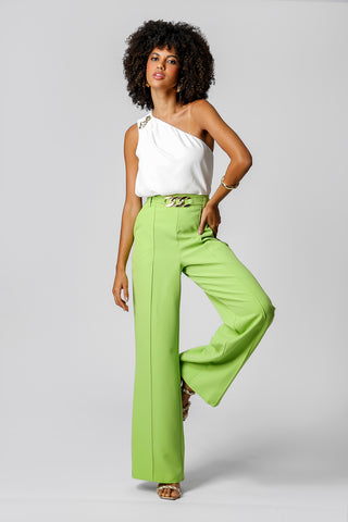 Blusa de un solo hombro - BLANCO ROJO