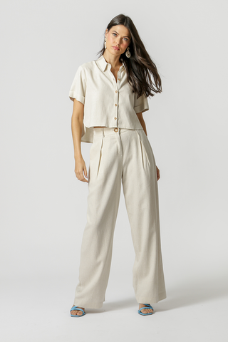 Camisa Cropped Linho - CRU