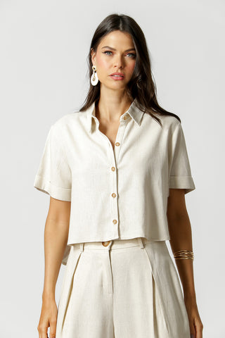 Camisa Cropped Linho - CRU