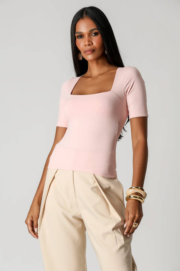 Blusa Decote Quadrado Malha Amni TRIMIX