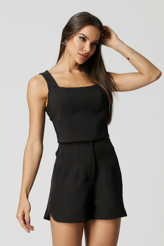 Blusa con corsé - NEGRA