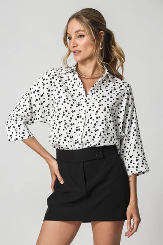 Camisa Manga 3/4 Em Poa - OFF WHITE 7193