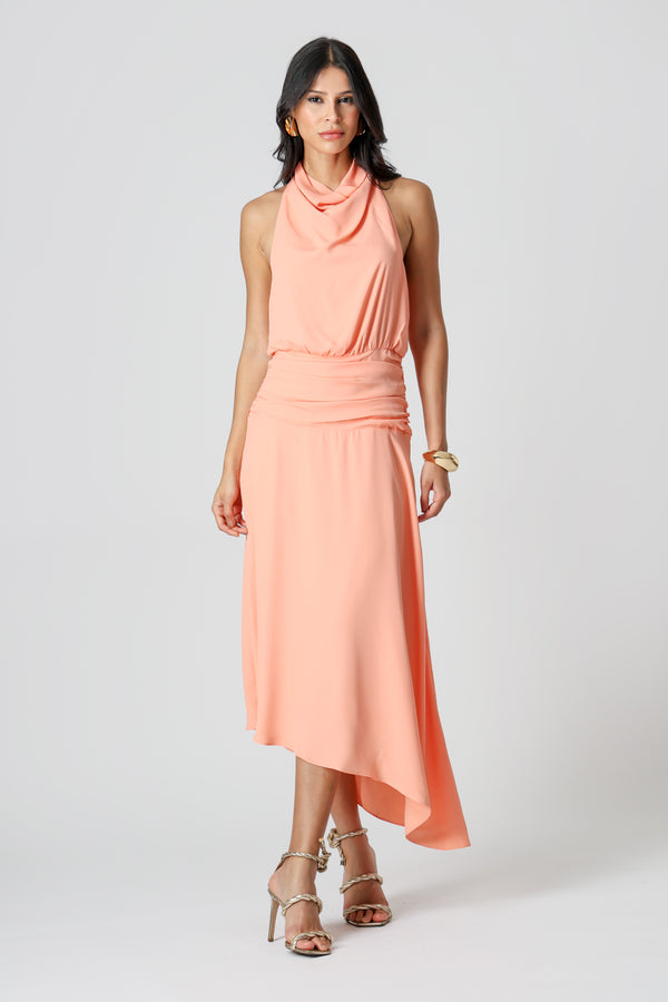 Vestido Degagê Assimétrico