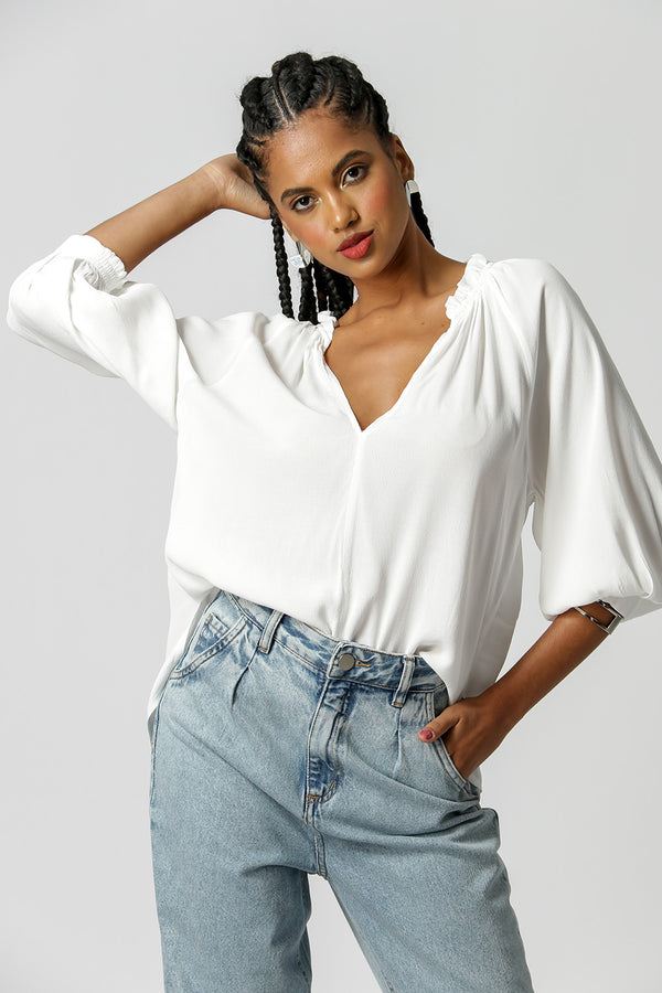 Blusa Gola Franzida
