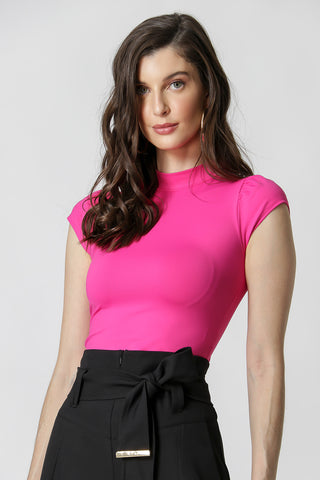 Blusa corta de cuello alto - ROSA 3