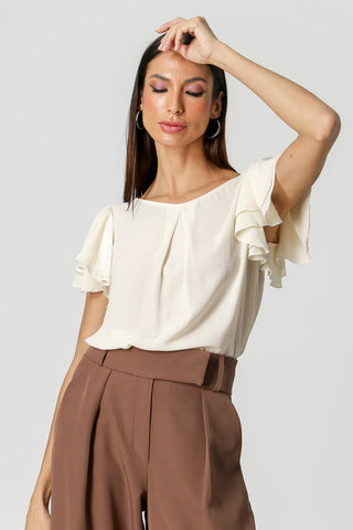 Blusa Manga Em Camadas - GELO