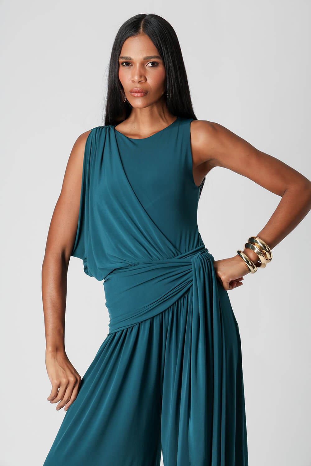 Body Com Drapeado No Ombro