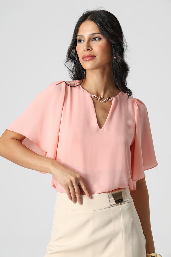 Blusa Manga Angel Com Acessório