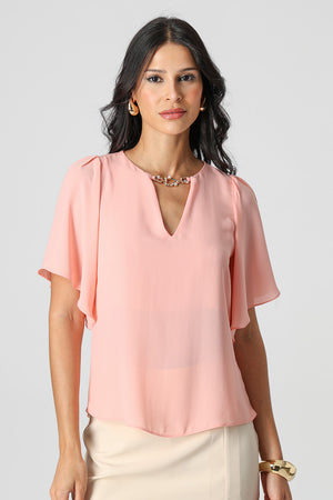 Blusa Manga Angel Com Acessório